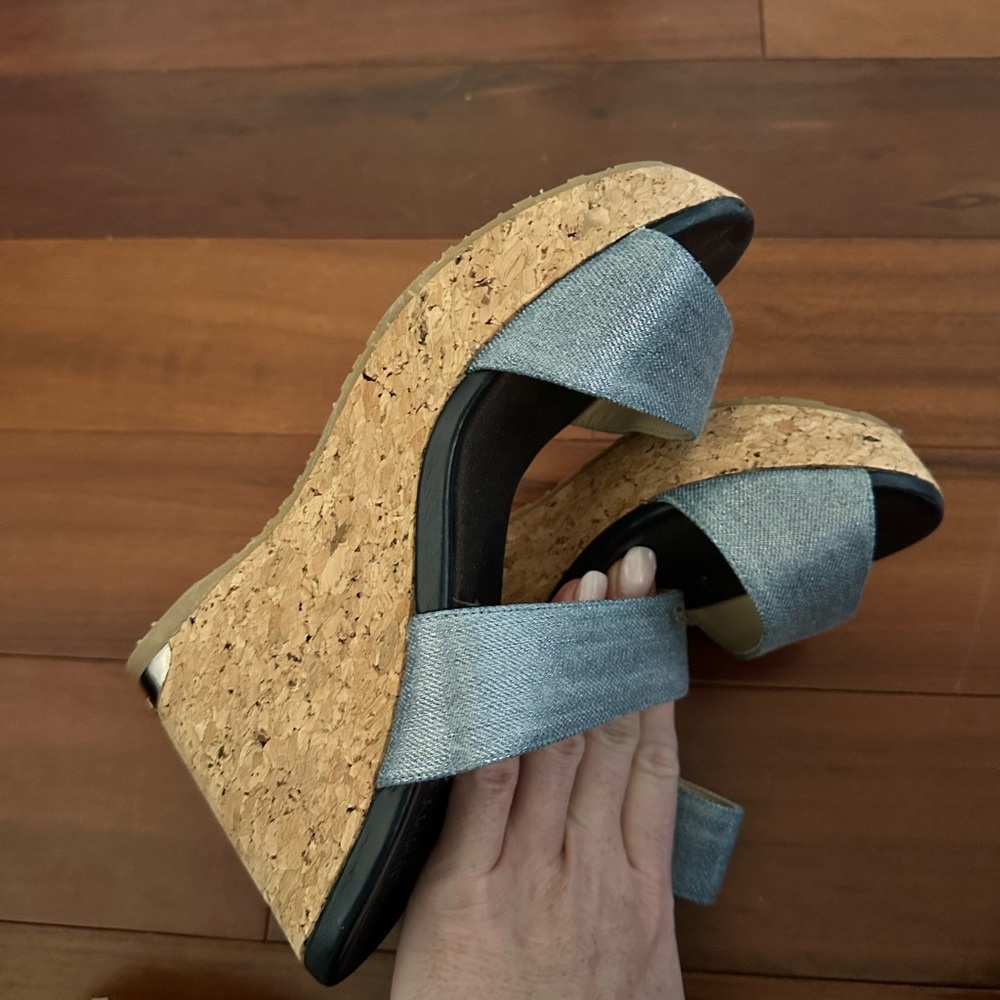 Jimmy Choo Denim Parker Cork Wedge Sandal - Picture 5 of 5